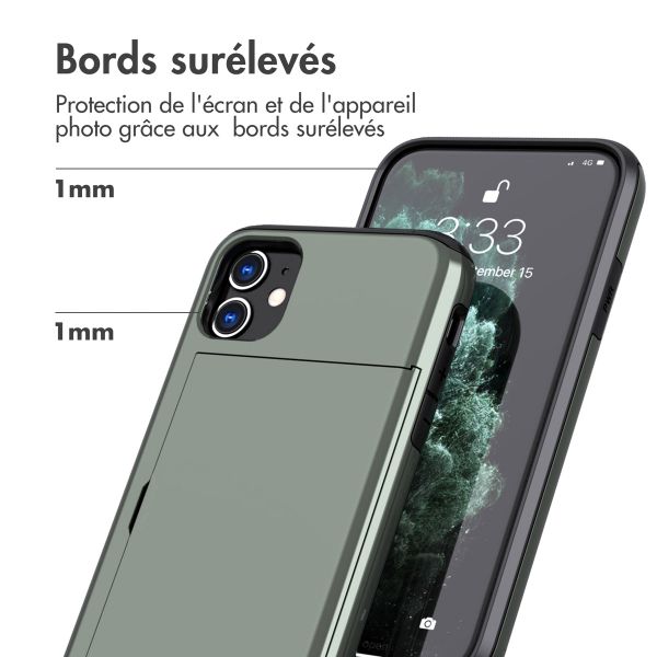 imoshion Coque arrière avec porte-cartes Apple iPhone 11 - Vert foncé