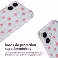 imoshion Coque Design avec cordon Apple iPhone 16 - Dusty Rose Connected Hearts