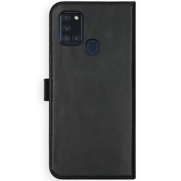 Selencia Étui portefeuille en cuir véritable Samsung Galaxy A21s - Noir