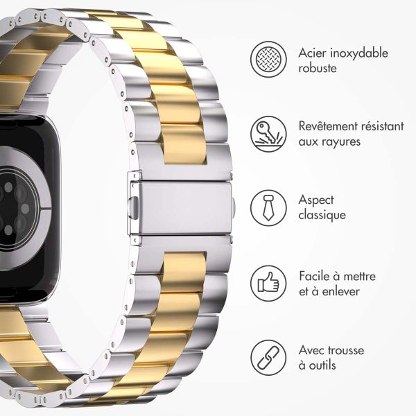 imoshion Bracelet en acier Apple Watch Series 1 á 9 / SE (38/40/41 mm) | Series 10 / 11 (42 mm) - Argent / Dorée
