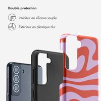 Selencia Coque arrière Vivid Samsung Galaxy S21 FE - Dream Swirl Pink