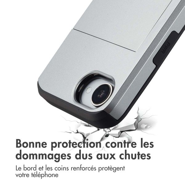 imoshion Coque arrière avec porte-cartes iPhone 16e - Gris