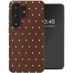 Selencia Coque arrière Vivid Samsung Galaxy S26 Ultra - Happy Dots Chocolate