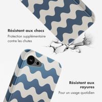 Selencia Coque arrière Vivid avec MagSafe Apple iPhone 16e - Wave Vibes Classic Blue