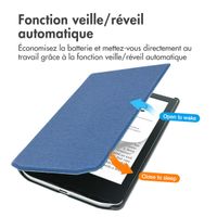 imoshion Étui de liseuse portefeuille Canvas Pocketbook Verse / Verse Pro / Verse Pro Color / Vivlio Light / Light HD - Bleu foncé