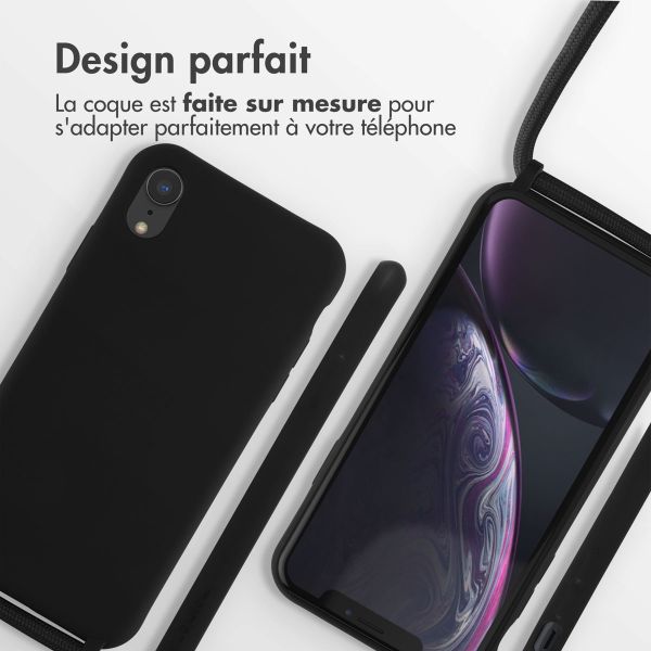 imoshion Coque en silicone avec cordon Apple iPhone Xr - Noir
