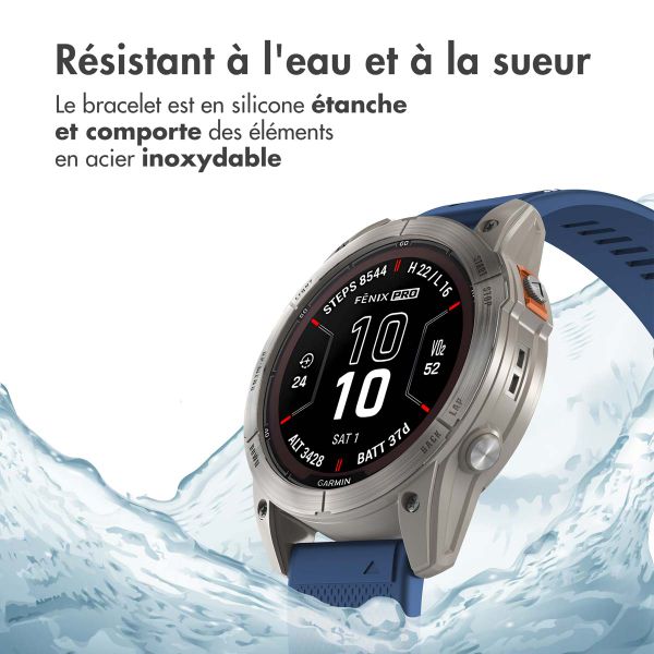 imoshion Bracelet QuickFit® en silicone  - Connexion Garmin 26 mm - Bleu foncé