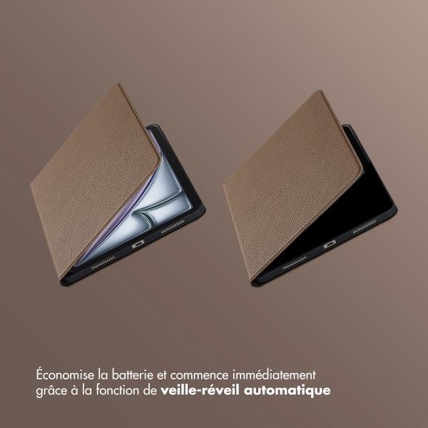 Selencia Coque tablette Riva Apple iPad Air 11 pouces (2025) M3 / (2024) M2 / Air 5 (2022) / Air 4 (2020) - Mocha Brown
