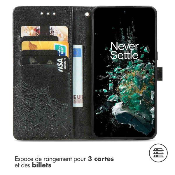 imoshion Etui de téléphone portefeuille Mandala OnePlus 10T - Noir