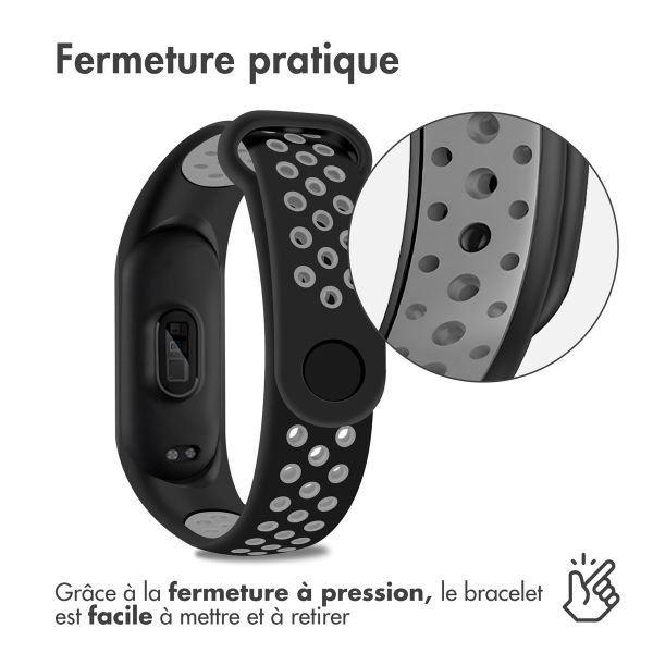 imoshion Bracelet sportif en silicone Xiaomi Mi Band 7 - Noir / Gris