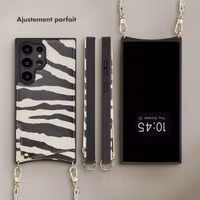 Selencia Coque de télephone Nova avec cordon et porte-cartes Samsung Galaxy S24 Ultra - Zazzy Zebra