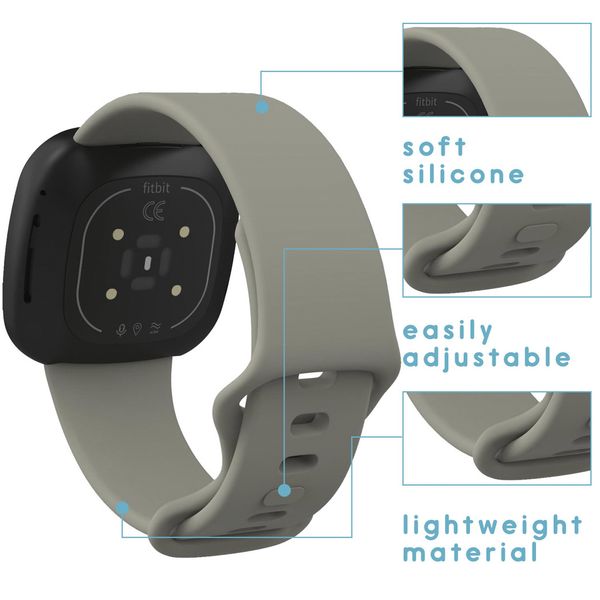 imoshion Bracelet silicone le Fitbit Versa 4 / 3 / Sense (2) - Gris foncé