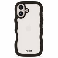 Holdit Coque Wavy iPhone 16 Plus - Black / Transparent