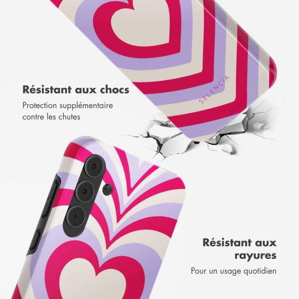 Selencia Coque arrière Vivid Samsung Galaxy A55 - Double Hearts Rubine Red Lilac