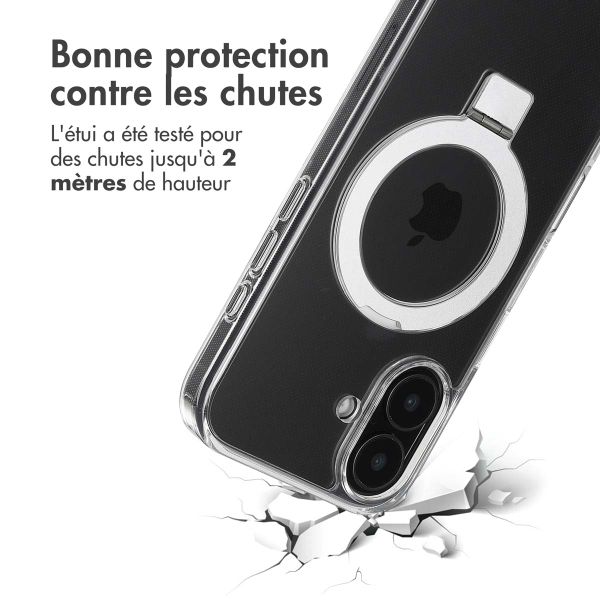 Accezz Coque Ring Stand avec MagSafe Apple iPhone 16 - Transparent