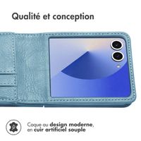 imoshion Étui de télephone portefeuille Luxe Samsung Galaxy Z Flip 7 - Bleu clair