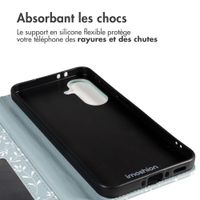 imoshion Étui de télephone portefeuille Design Samsung Galaxy A57 (5G) - Smoke Green Flowers