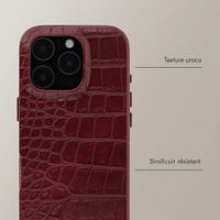 Selencia Coque arrière Croco avec MagSafe Apple iPhone 16 Pro - Burgundy