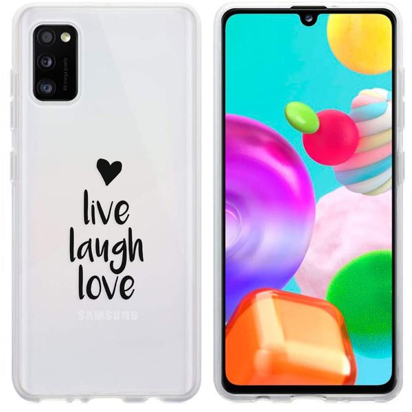 imoshion Coque Design Galaxy A41 - Live Laugh Love - Noir