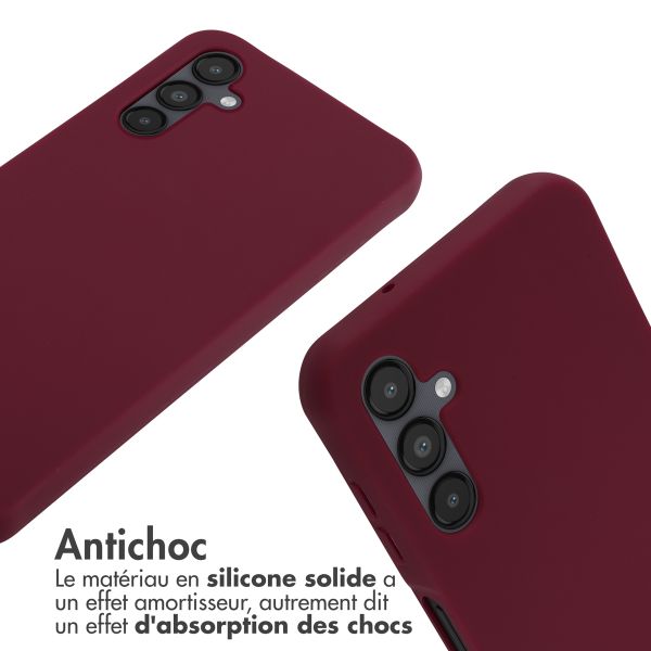 imoshion ﻿Coque en silicone avec cordon Samsung Galaxy A14 (5G/4G) - Rouge foncé