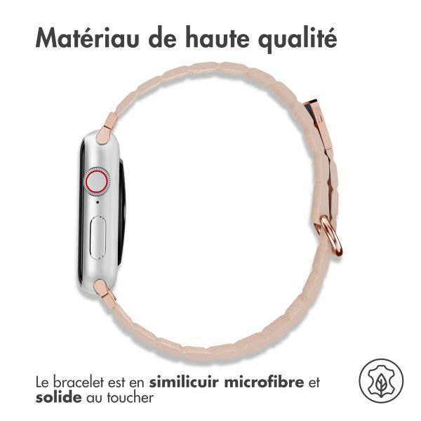 imoshion Bracelet en cuir magnétique Apple Watch Series 1 á 9 / SE (38/40/41 mm) | Series 10 (42 mm) - Beige