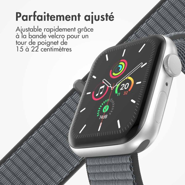 imoshion Bracelet en nylon⁺ Apple Watch Series 1 á 10 / SE / Ultra (2) (44/45/46/49 mm) - Ash Green