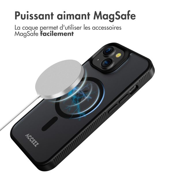 Accezz Coque Givrée Robuste avec MagSafe Apple iPhone 15 - Noir