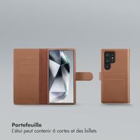 Selencia Étui portefeuille amovible Olyn avec MagSafe Samsung Galaxy S24 Ultra - Marron