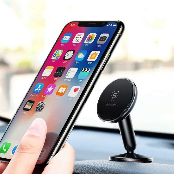 Baseus Magnetic Car Mount Samsung Galaxy S8 - Support de téléphone pour voiture - Tableau de bord ou pare-brise - Magnétique - Noir