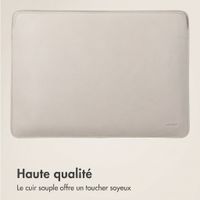Accezz Leather Pochette ordinateur le Apple MacBook 14 pouces - Beige