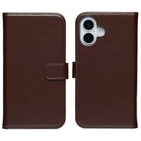 Selencia Étui portefeuille en cuir véritable Apple iPhone 17 - Marron