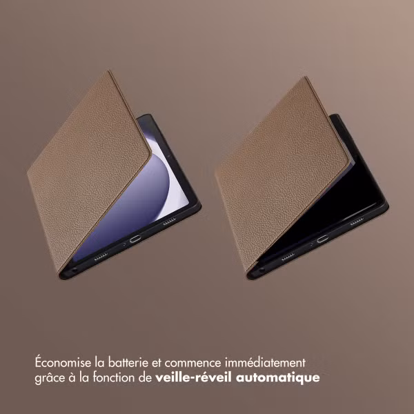 Selencia Coque tablette Riva Samsung Galaxy Tab A9 Plus - Mocha Brown