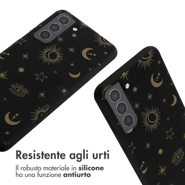 imoshion Coque design en silicone avec cordon Samsung Galaxy S21 - Sky Black