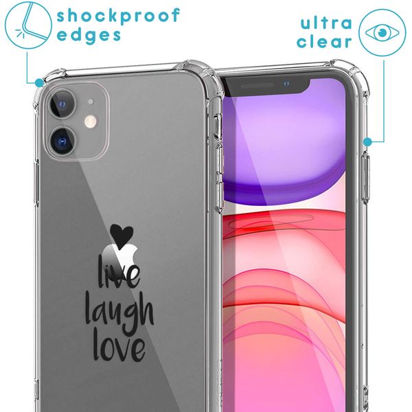 imoshion Coque Design avec cordon iPhone 11 - Live Laugh Love