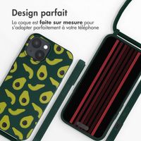 imoshion Coque design en silicone avec cordon Apple iPhone 15 - Avocado Green