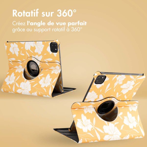 imoshion Coque tablette Design rotatif à 360° iPad Pro 11 (2018/2020/2021/2022) - Yellow Flowers