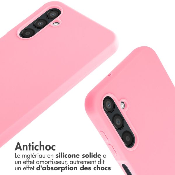 imoshion Coque en silicone avec cordon Samsung Galaxy A25 (5G) - Rose