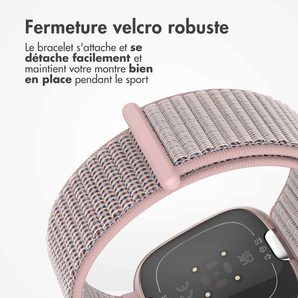 imoshion Bracelet en nylon Fitbit Versa 4/ 3 / Sense (2) - Rose
