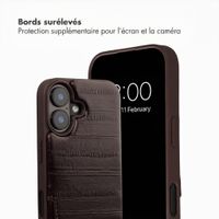 Selencia Nova coque arrière en cuir véritable avec porte-cartes Apple iPhone 17 - Dark Chocolate
