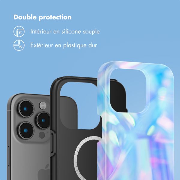 Selencia Coque arrière Vivid Tough avec MagSafe iPhone 15 Pro Max - Holographic Blue Dream