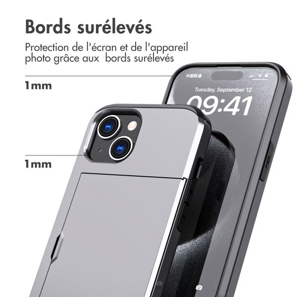 imoshion Coque arrière avec porte-cartes iPhone 15 - Gris