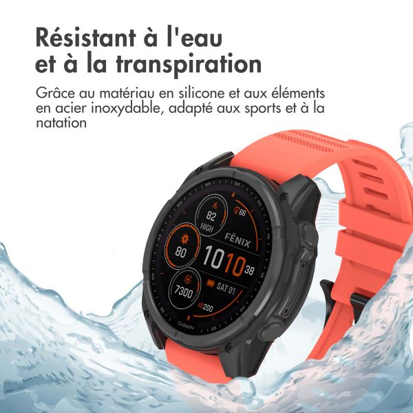 imoshion QuickFit® Bracelet en silicone Stripe Garmin Watch | Fixation 22 mm - Orange