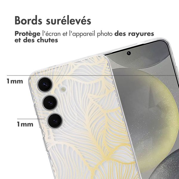 imoshion Coque Design Samsung Galaxy S25 - Golden Leaves Transparent