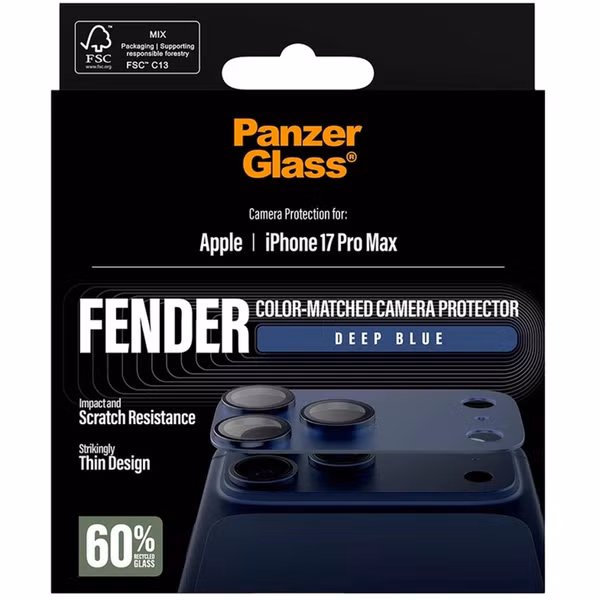 PanzerGlass Fender Protection Caméra iPhone 17 Pro Max - Deep Blue