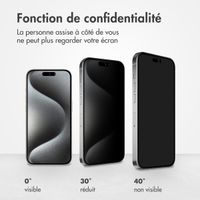 Accezz Protection d'écran en verre trempé Privacy iPhone 15 Pro Max