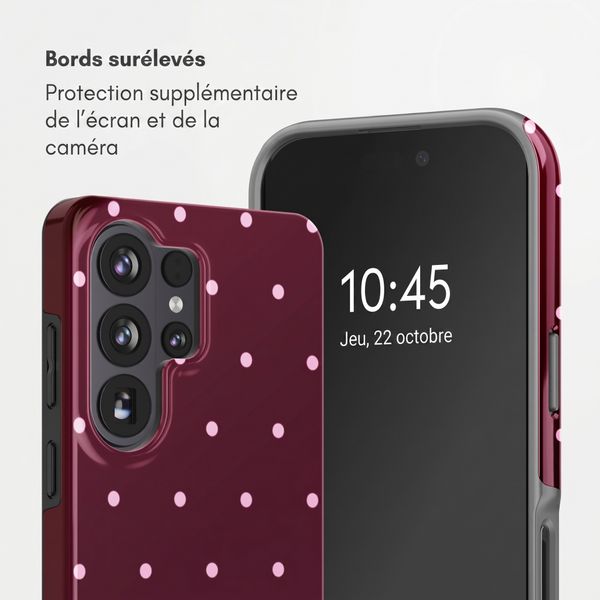 Selencia Coque arrière Vivid Samsung Galaxy S26 Ultra - Happy Dots Burgundy
