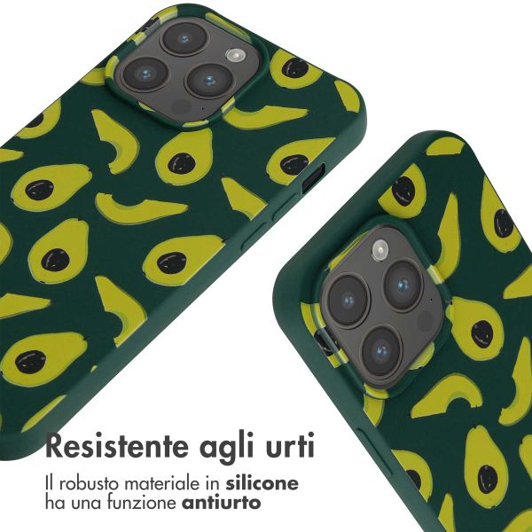 imoshion Coque design en silicone avec cordon Apple iPhone 15 Pro Max - Avocado Green