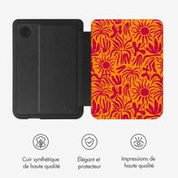 Selencia Étui de liseuse portefeuille Vivid Kobo Clara Colour / Clara BW - Tropical Vibes Apricot
