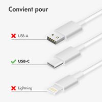 imoshion Câble USB-C vers USB-C - Tressé - 1 mètre - Blanc