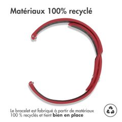 imoshion Bracelet sport en silicone  - Connexion universelle 18 mm - Red & Black